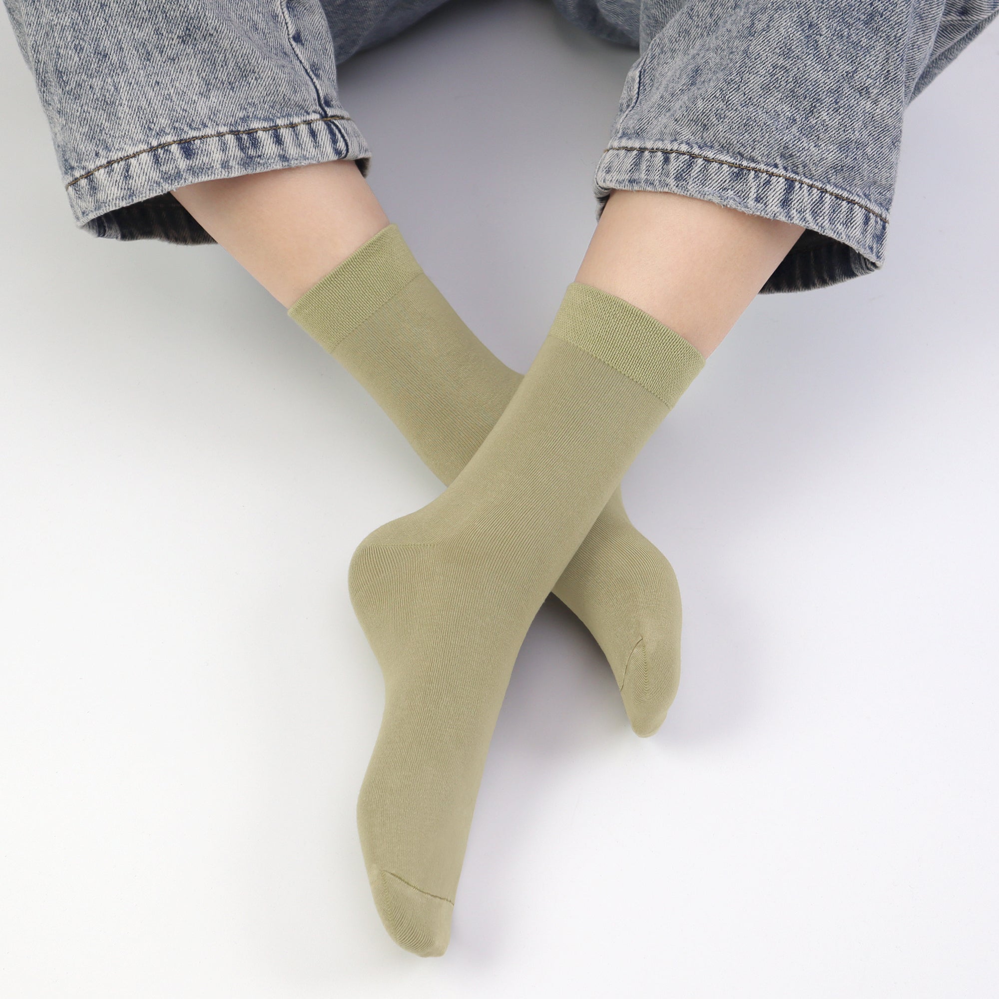 Kids Casual Bamboo School Socks Super Soft Uniform Thin Breathable Stretch Cuffs Boys Girls 5 Pairs