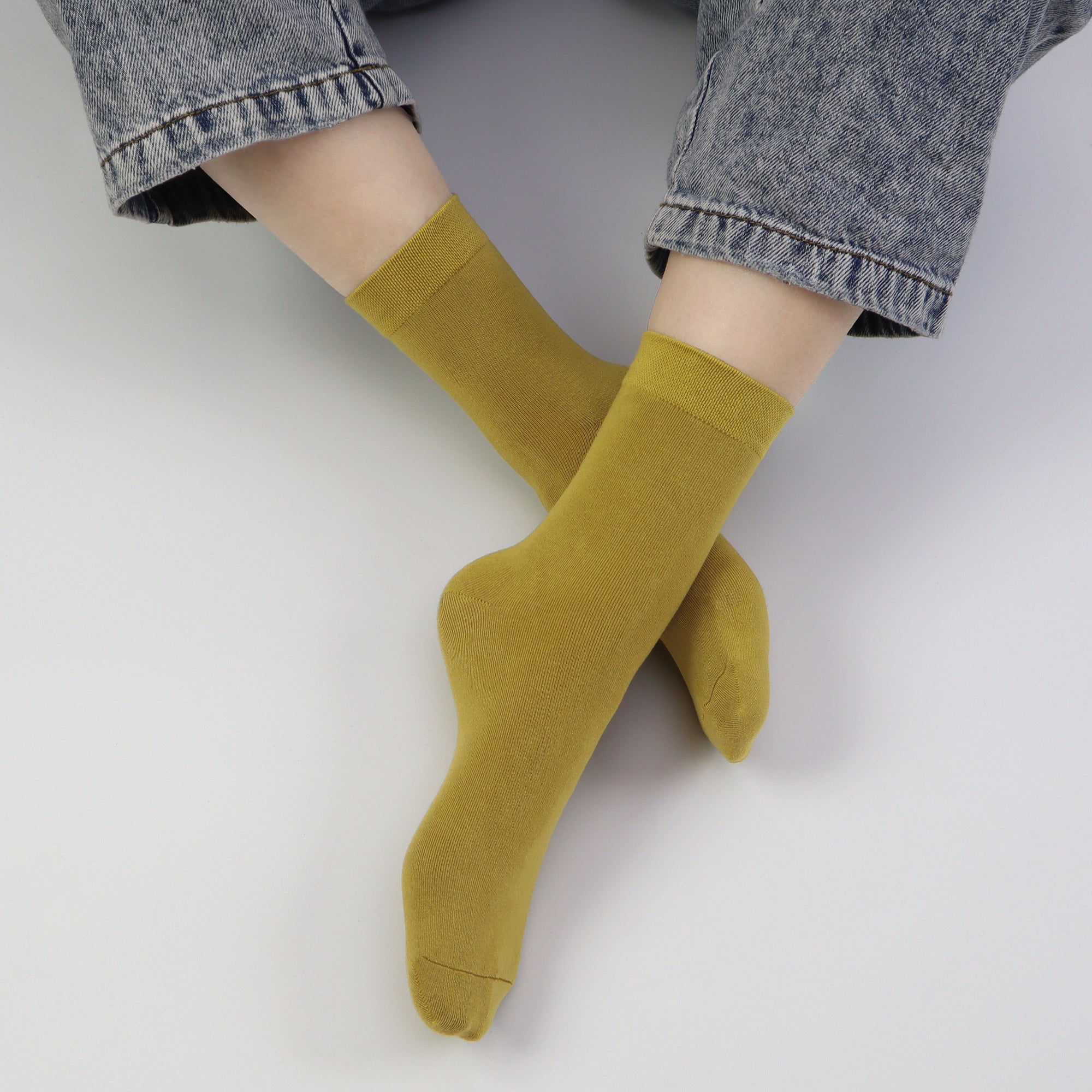 Kids Casual Bamboo School Socks Super Soft Uniform Thin Breathable Stretch Cuffs Boys Girls 5 Pairs