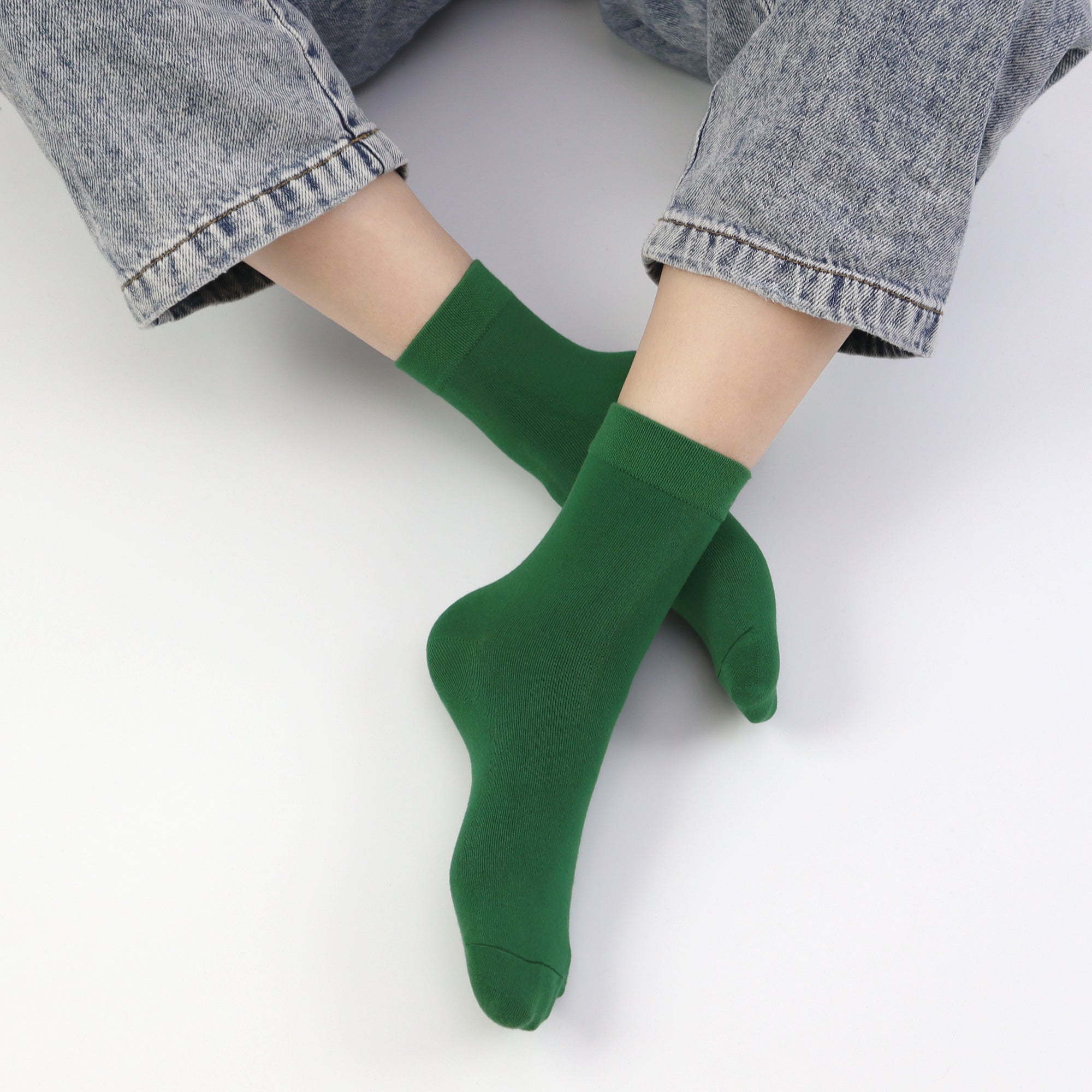 Kids Casual Bamboo School Socks Super Soft Uniform Thin Breathable Stretch Cuffs Boys Girls 5 Pairs