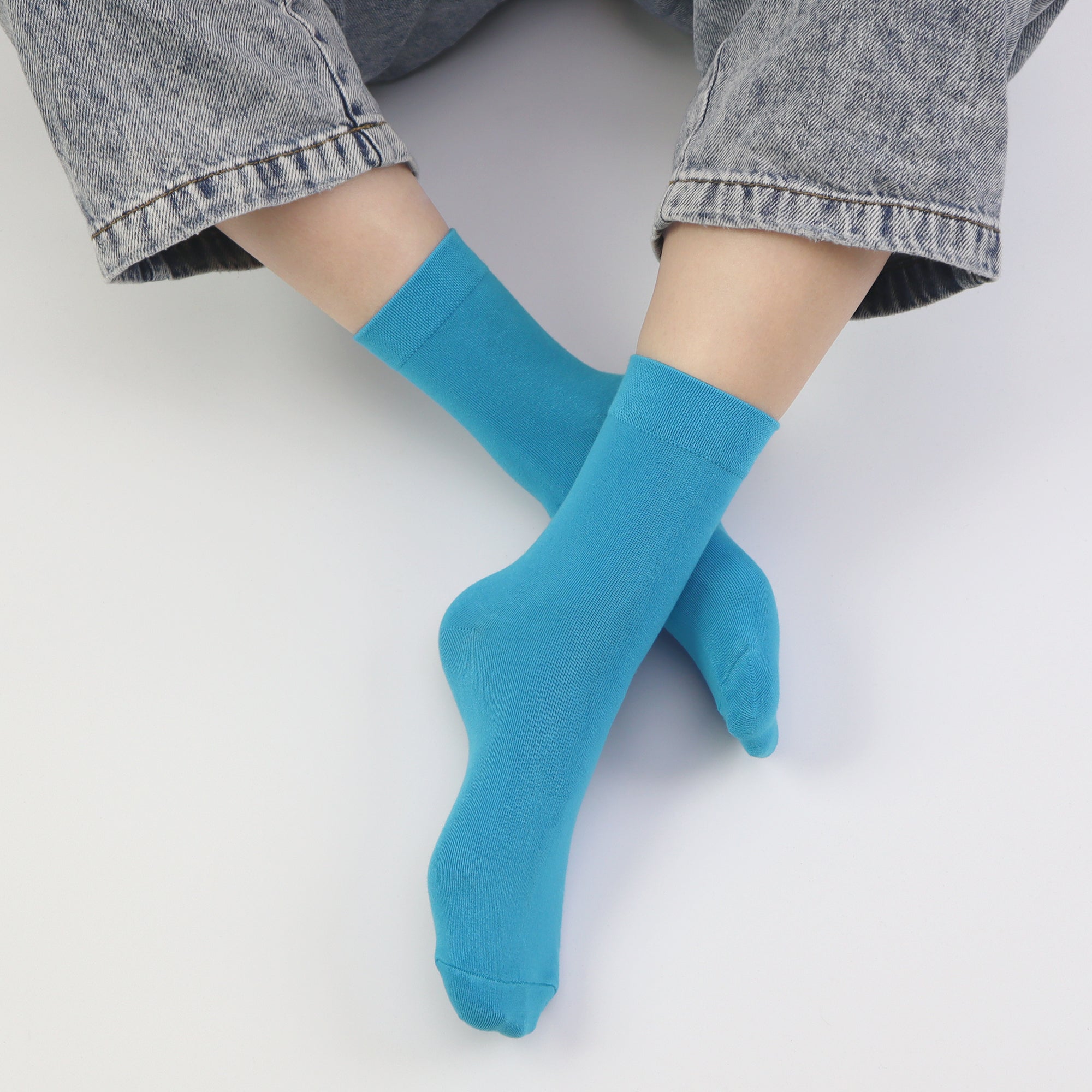 Kids Casual Bamboo School Socks Super Soft Uniform Thin Breathable Stretch Cuffs Boys Girls 5 Pairs