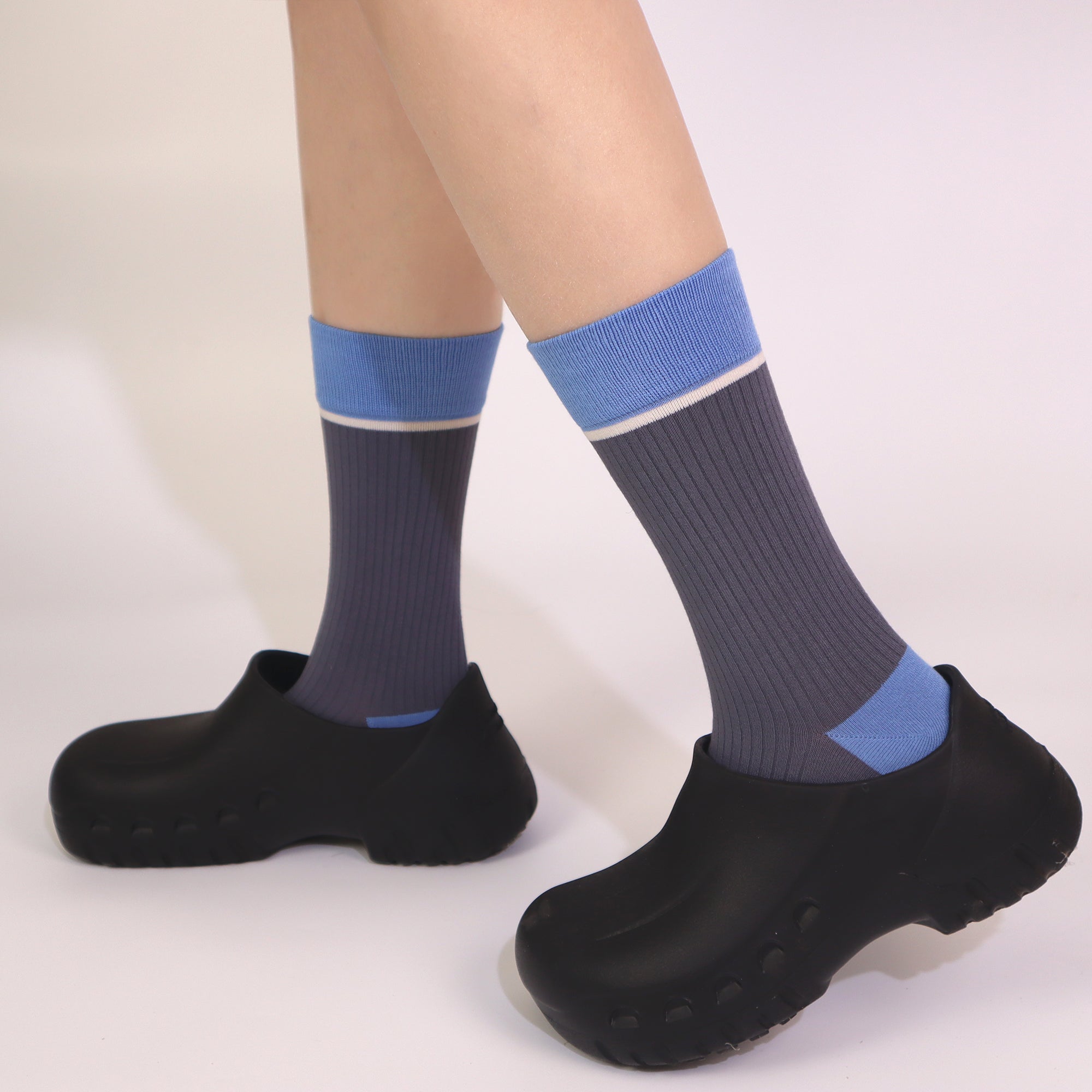 Viscose Bamboo Womens Crew Socks Dress Chic Colorblock Striped Design Retro Colorful Soft Comfort, Stylish 3 Pairs