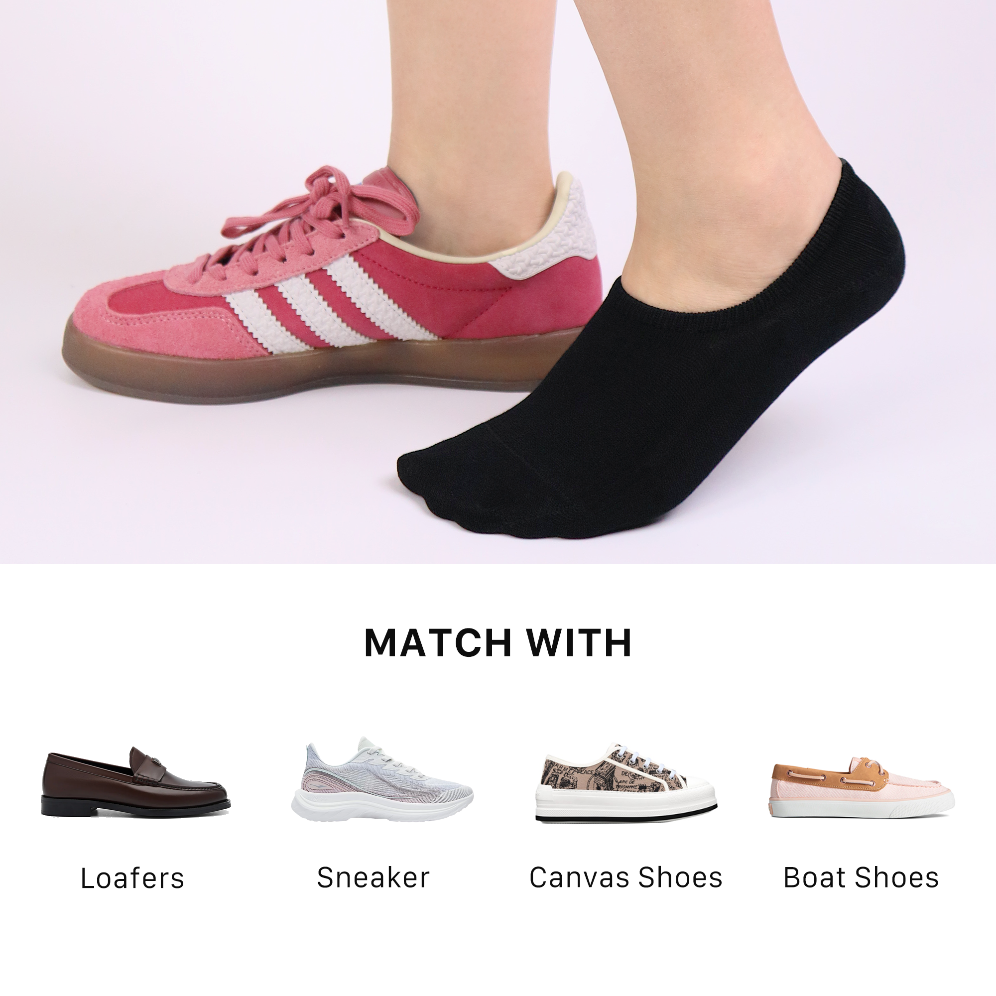 Low Cut Thin Womens Viscose Bamboo Socks No Show Invisible Non Slip with Grips Lightweight Liner Flats 6 Pairs