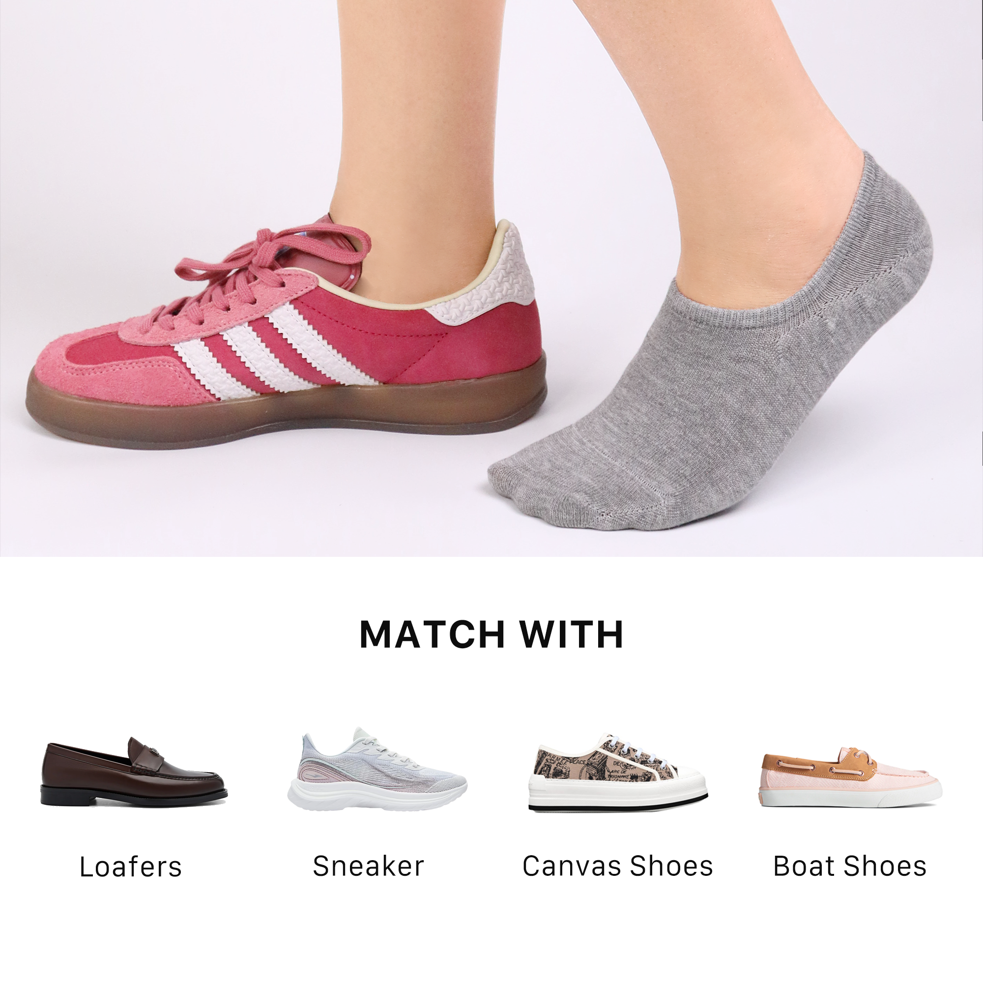 Low Cut Thin Womens Viscose Bamboo Socks No Show Invisible Non Slip with Grips Lightweight Liner Flats 6 Pairs