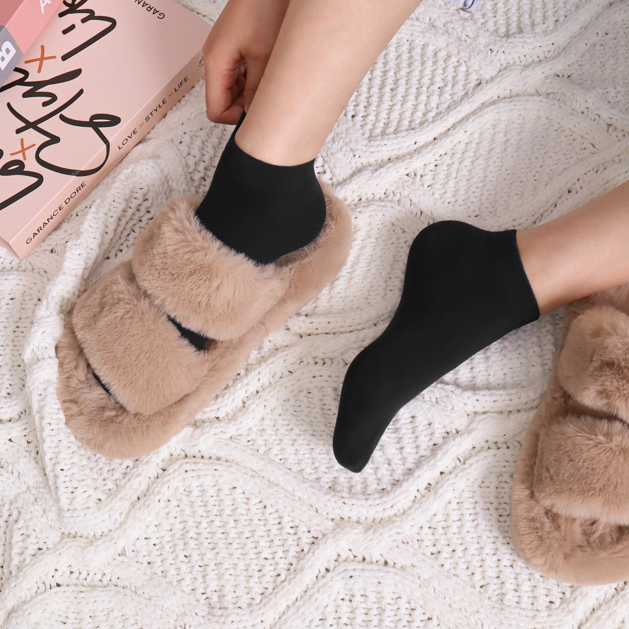 Women Bamboo Ankle Socks Low Cut Thin Sock Lightweight Pastal Color Soft Sock 5 Pairs