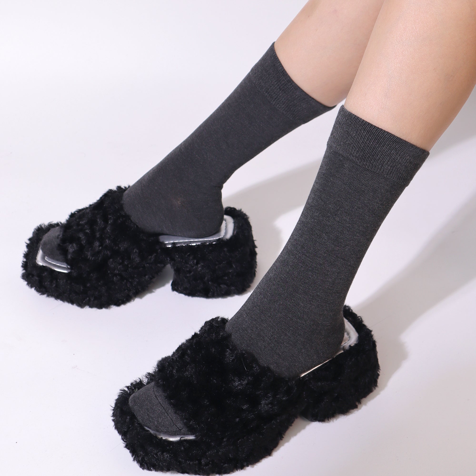 Women's Soft Thin Bamboo Crew Socks, Fit Stretchy Casual, Business, Dress Calf Sock 5 Pairs