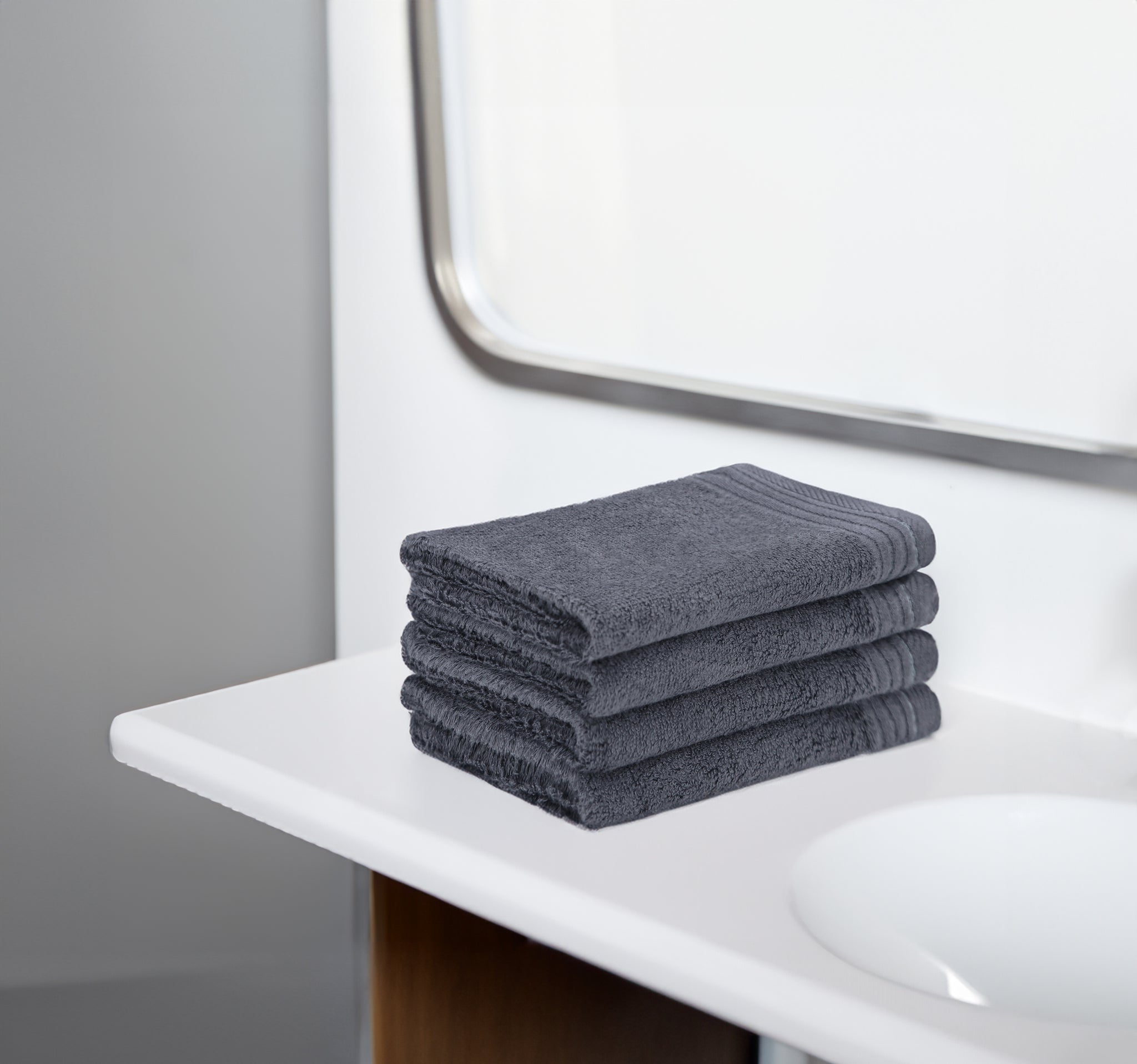 Premium Viscose Bamboo Washcloth Set - Pack of 4, 13x13 in Soft and Absorbent, Durable and Comfortable, Suitable for Body & Face, Baby and Adults