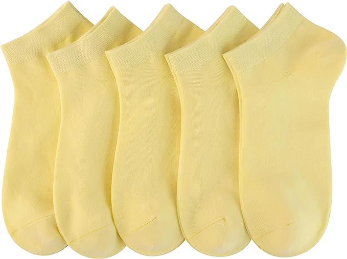 Women Bamboo Ankle Socks Low Cut Thin Sock Lightweight Pastal Color Soft Sock 5 Pairs