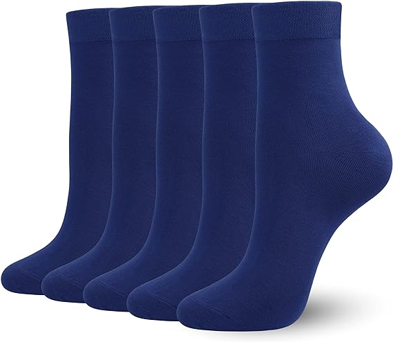 SERISIMPLE Women Ankle Socks Bamboo Crew Thin Ankle Height Boot Lightweight Color Anti Odor Soft Breathable Sock 5 Pairs