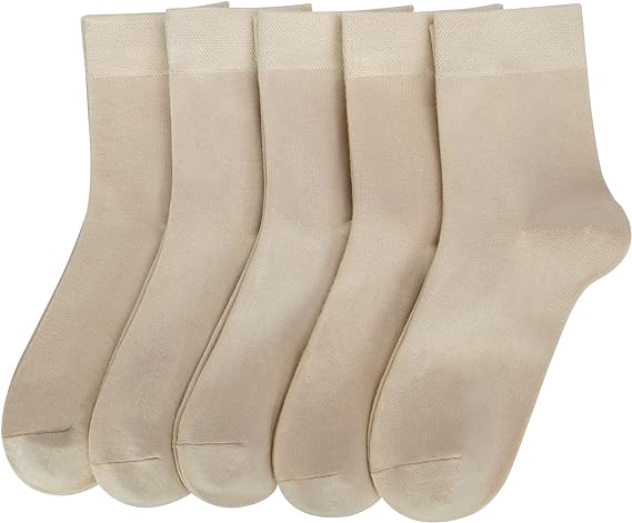 SERISIMPLE Women Ankle Socks Bamboo Crew Thin Ankle Height Boot Lightweight Color Anti Odor Soft Breathable Sock 5 Pairs