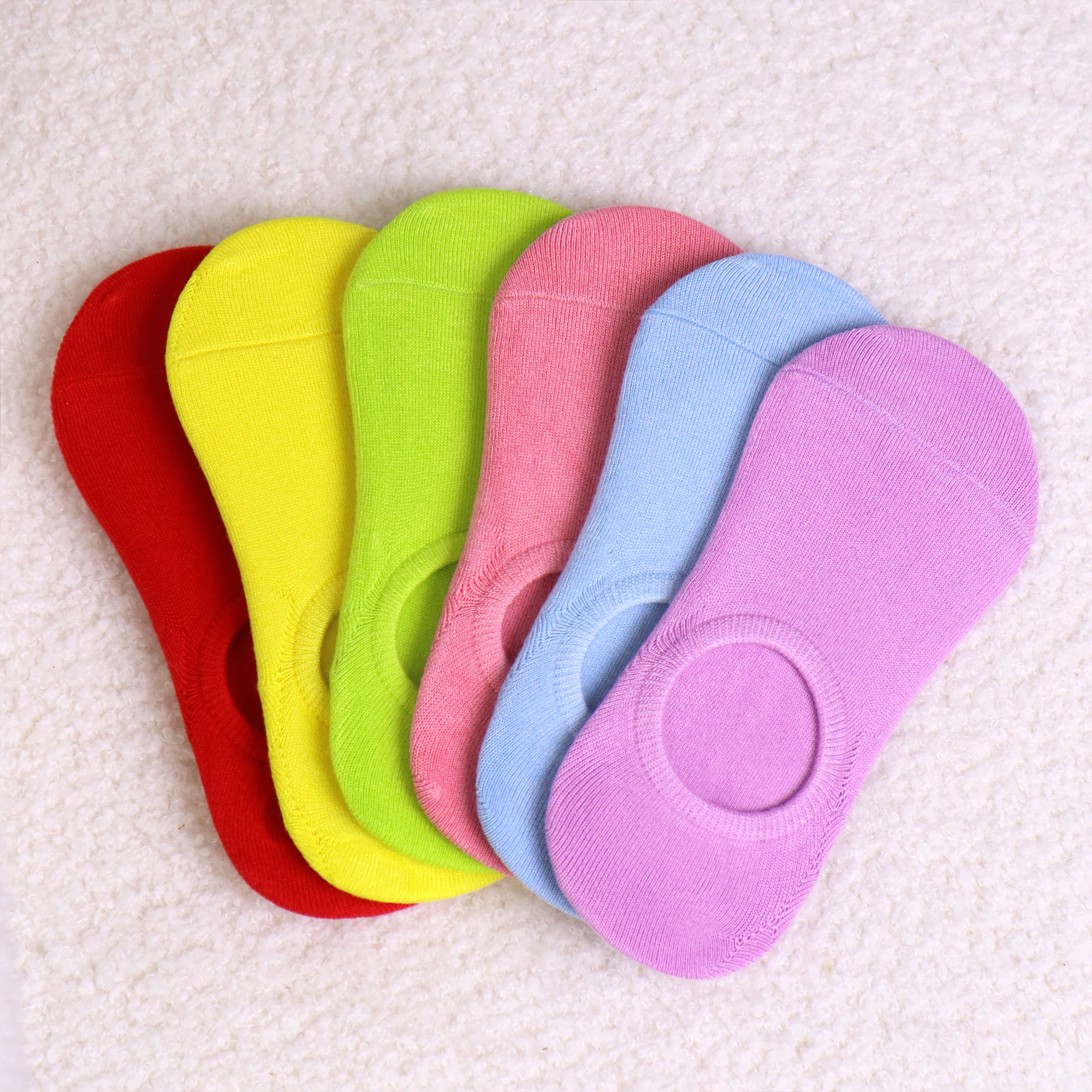 Low Cut Thin Womens Viscose Bamboo Socks No Show Invisible Non Slip with Grips Lightweight Liner Flats 6 Pairs