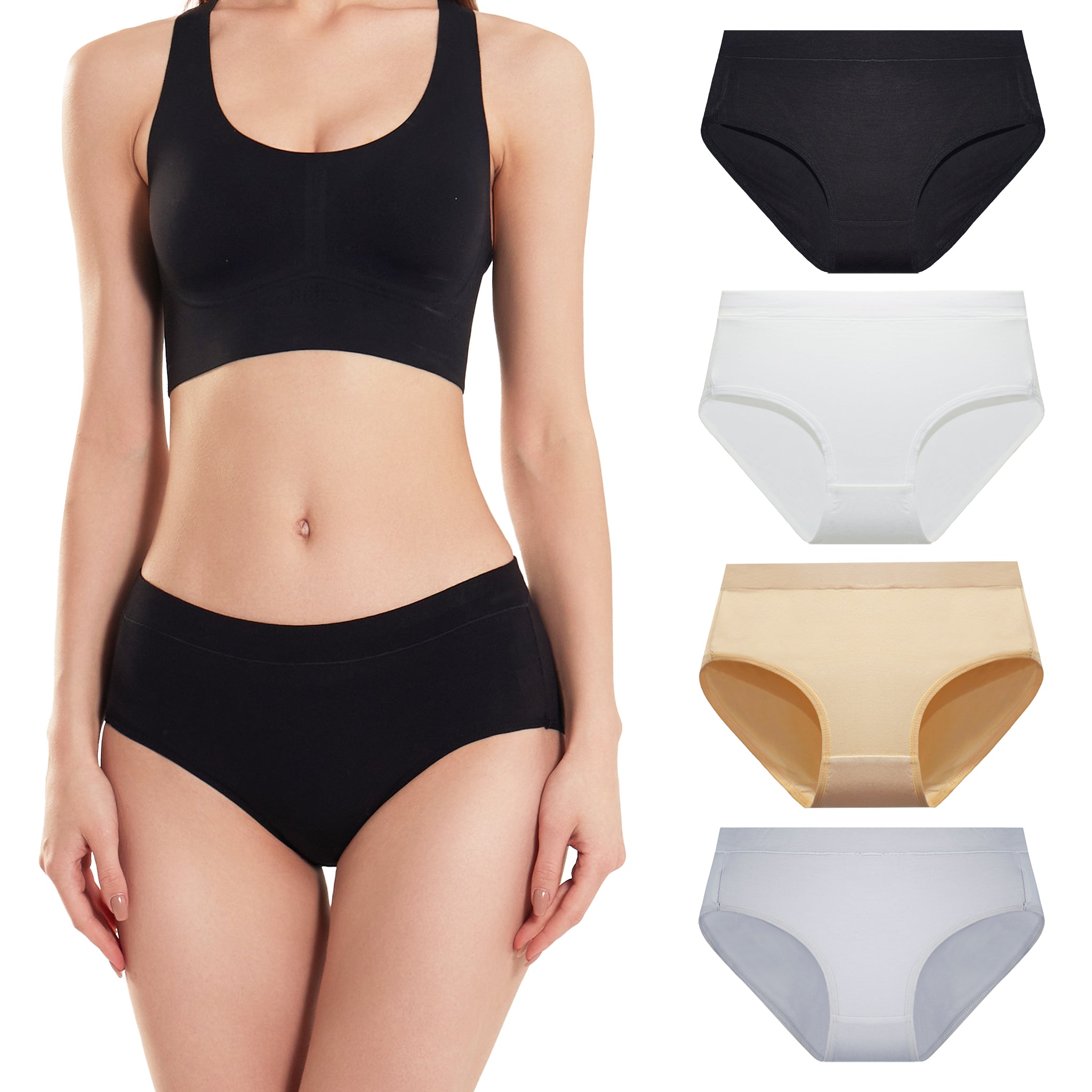 Bamboo Fiber Women Luxury Underwear Silky Ultra Soft Briefs Breathable