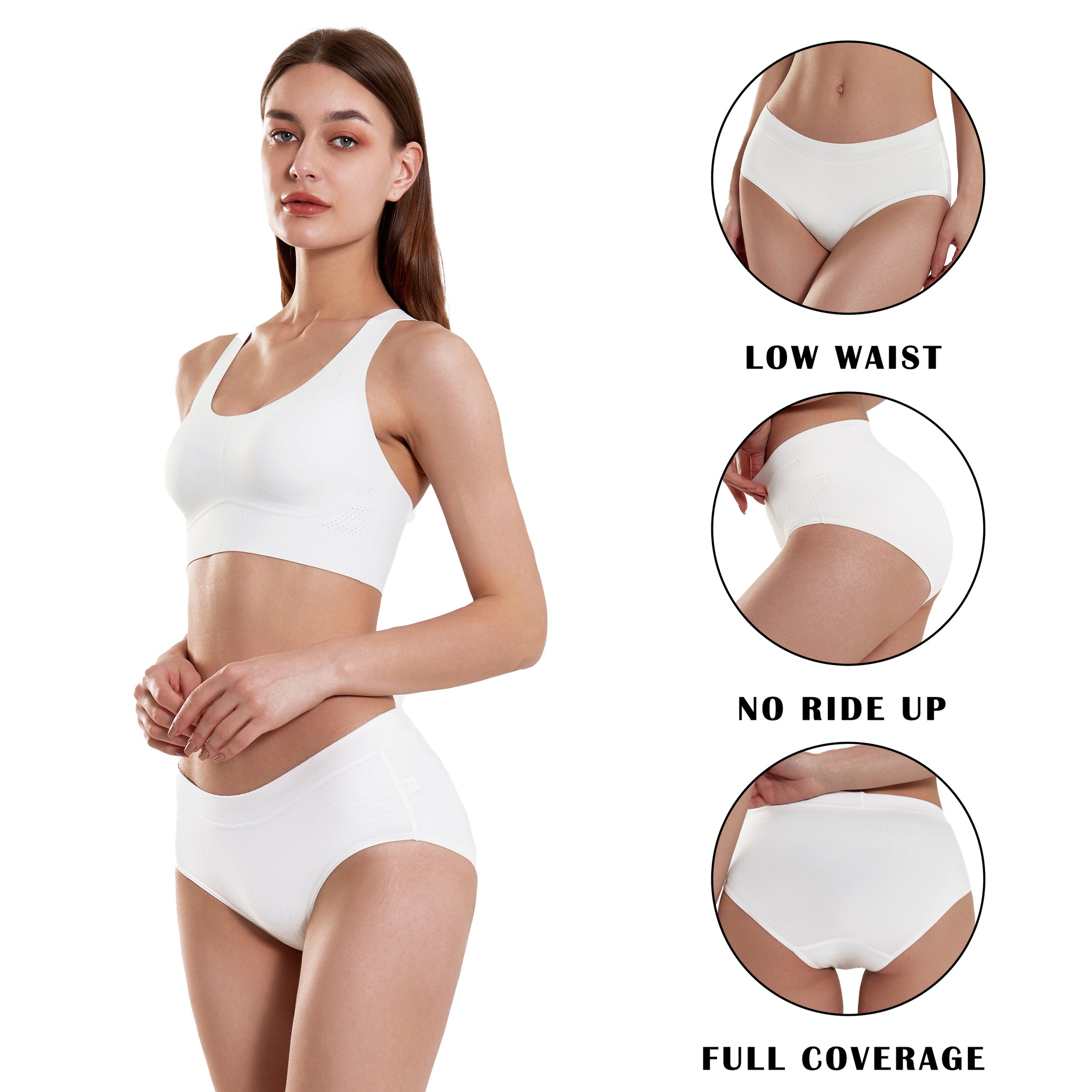 SERISIMPLE Viscose Bamboo Women Luxury Underwear Silky Comfy Ultra Soft  Briefs Breathable Stretch High&Mid Waist Panties 4 pack (S, High-White) at   Women's Clothing store