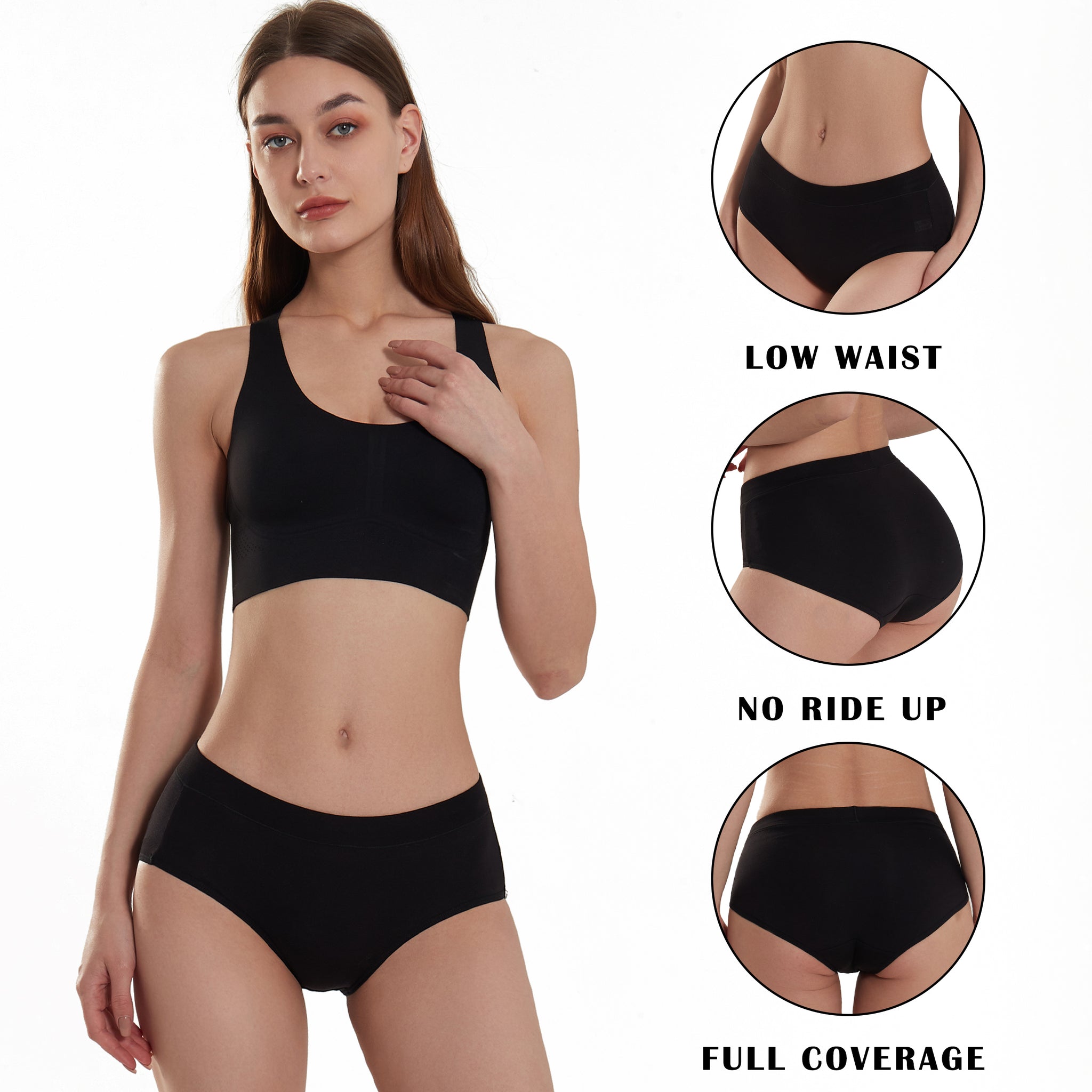Womens Bikini Underwear Bamboo Sweatproof Underwear Stretch