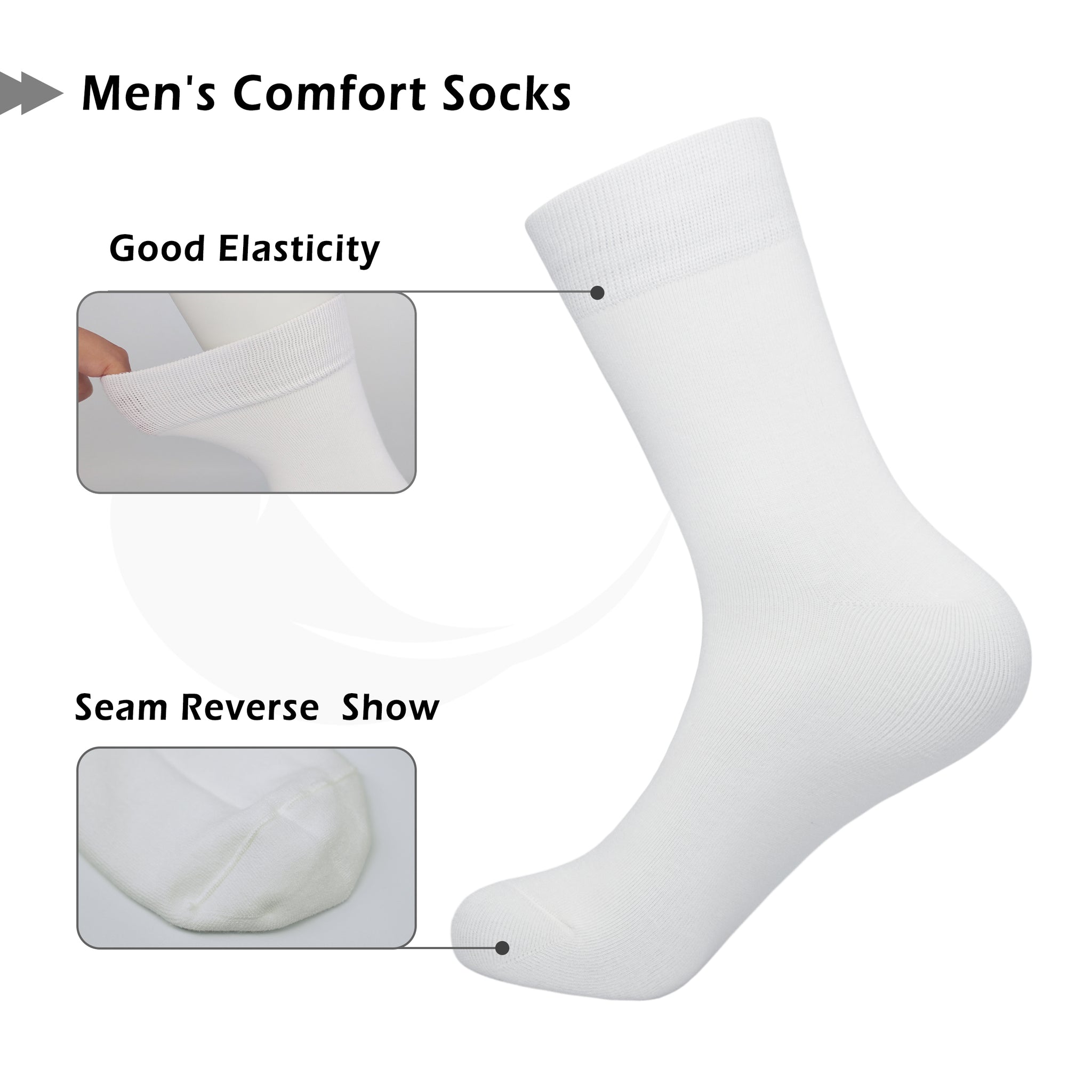 Bamboo Dress Men Sock Thin Soft Crew Anti Odor Lightweight Sock Odor Resistant Breathable Sock 9-13,5 Pairs