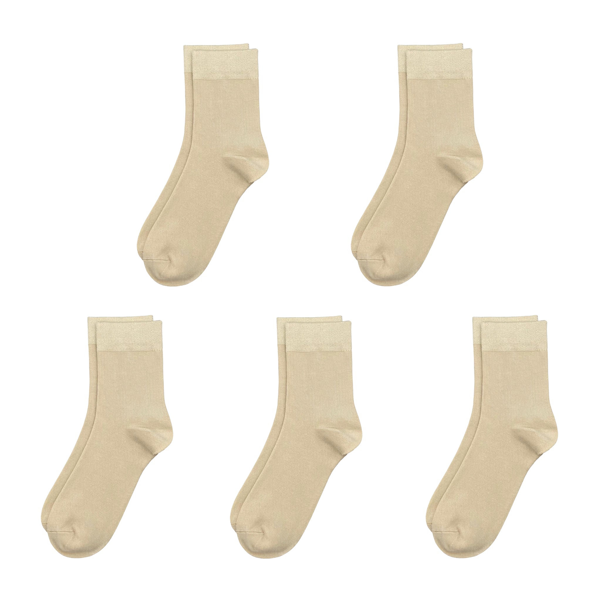 Kids Casual Bamboo School Socks Super Soft Uniform Thin Breathable Stretch Cuffs Boys Girls 5 Pairs - Serisimple