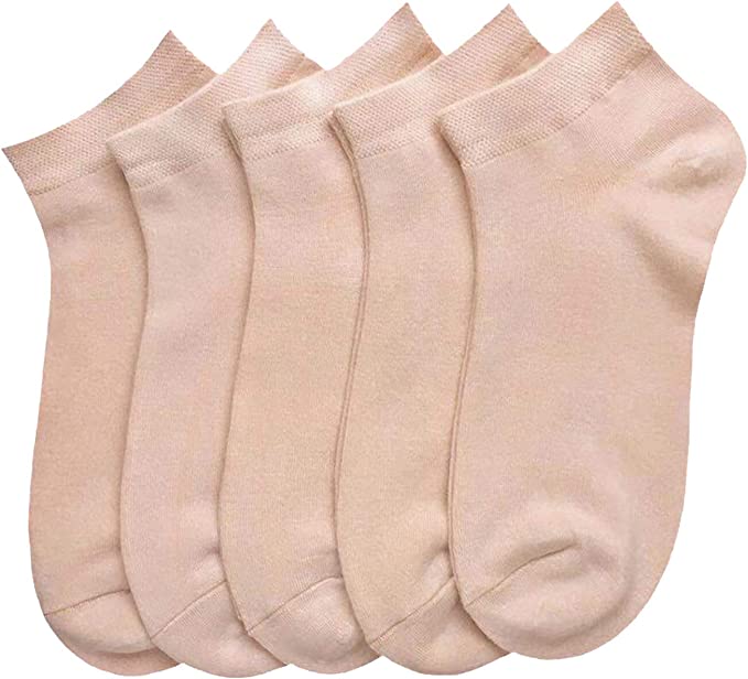 Women Bamboo Ankle Socks Low Cut Thin Sock Lightweight Pastal Color Soft Sock 5 Pairs