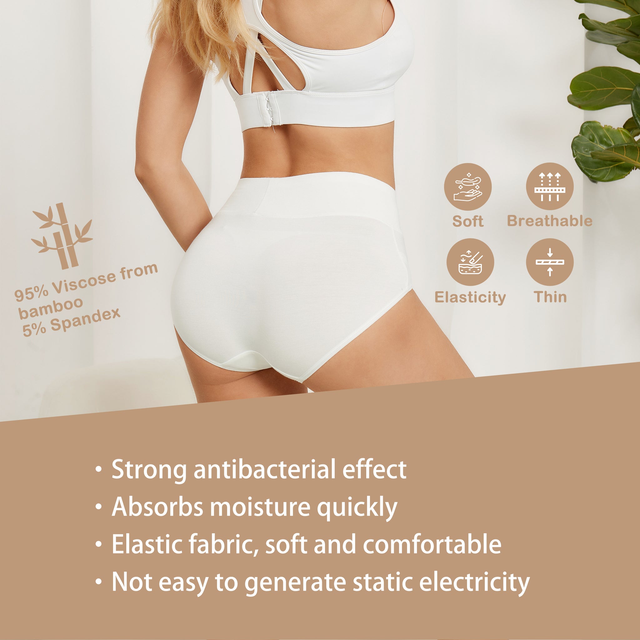 Bamboo Fiber Women Luxury Underwear Silky Ultra Soft Briefs