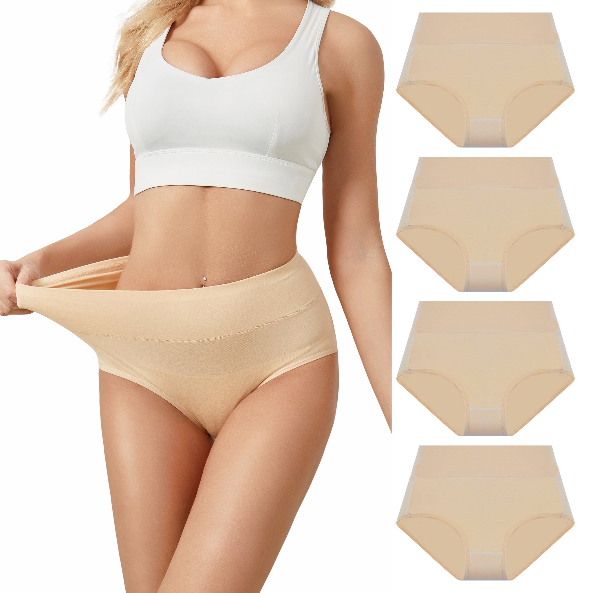  SERISIMPLE Bamboo Women Luxury Underwear Silky Comfy Ultra  Soft Briefs Breathable Stretch High&Mid Waist Panties 4 Pack