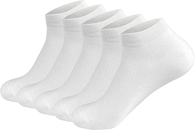 Women Mesh Ankle Socks Bamboo Summer Cool Socks Soft Ultra Thin Low Cut Sock 5 Pairs, 4-8/9-11