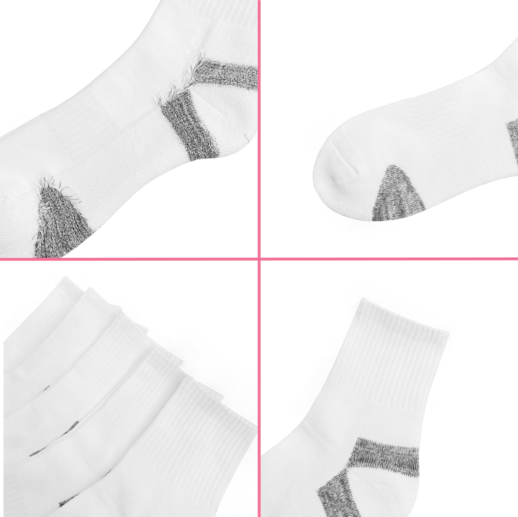 Bamboo Women Crew Socks Cushion Moisture Wicking Athletic Odor Resistant Sock 5 Pairs - Serisimple