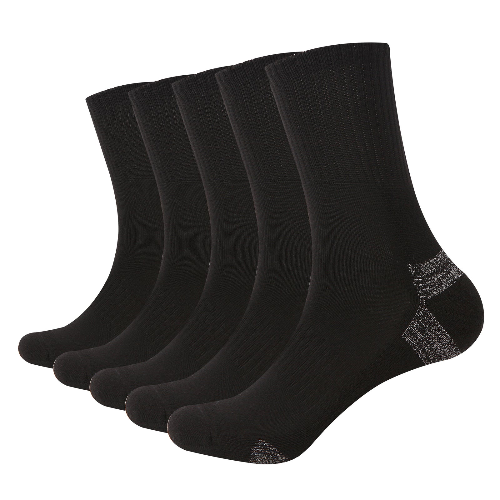 Bamboo Men Crew Socks Cushion Moisture Wicking Work Breathable Odor Resistant Athletic Sock 5 Pairs - Serisimple
