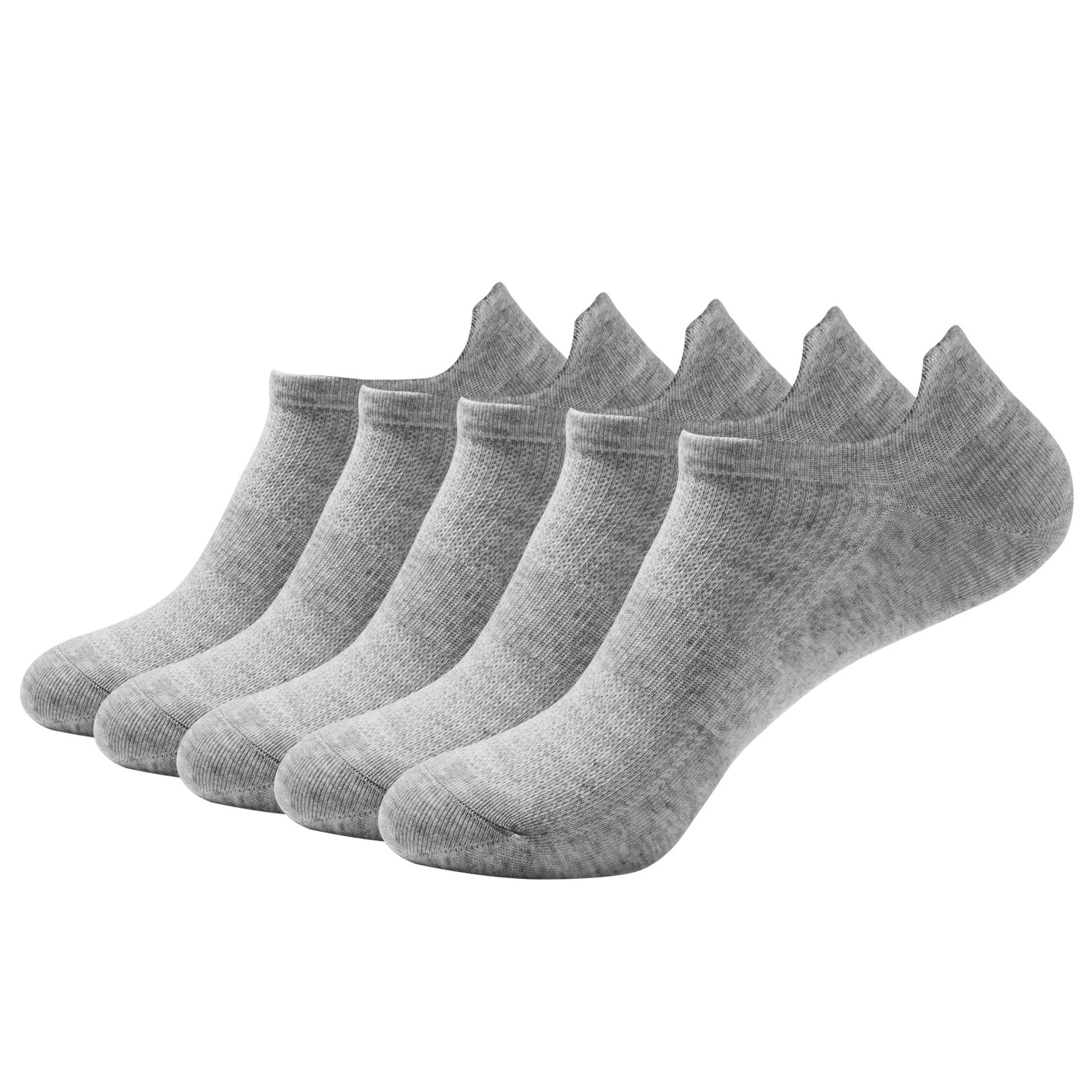 Women Ultra Thin Socks Bamboo Low Cut No Show Ventilating Low Ankle Anti Odor Arch Support Mesh Socks 5 Pairs